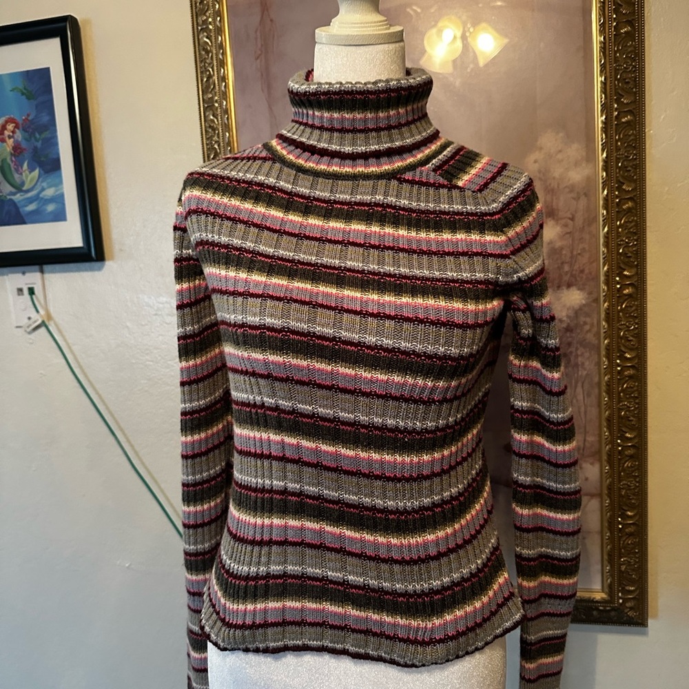 Striped Turtleneck Sweater